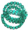 50 6x6mm Teal Crackle Cube Beads
